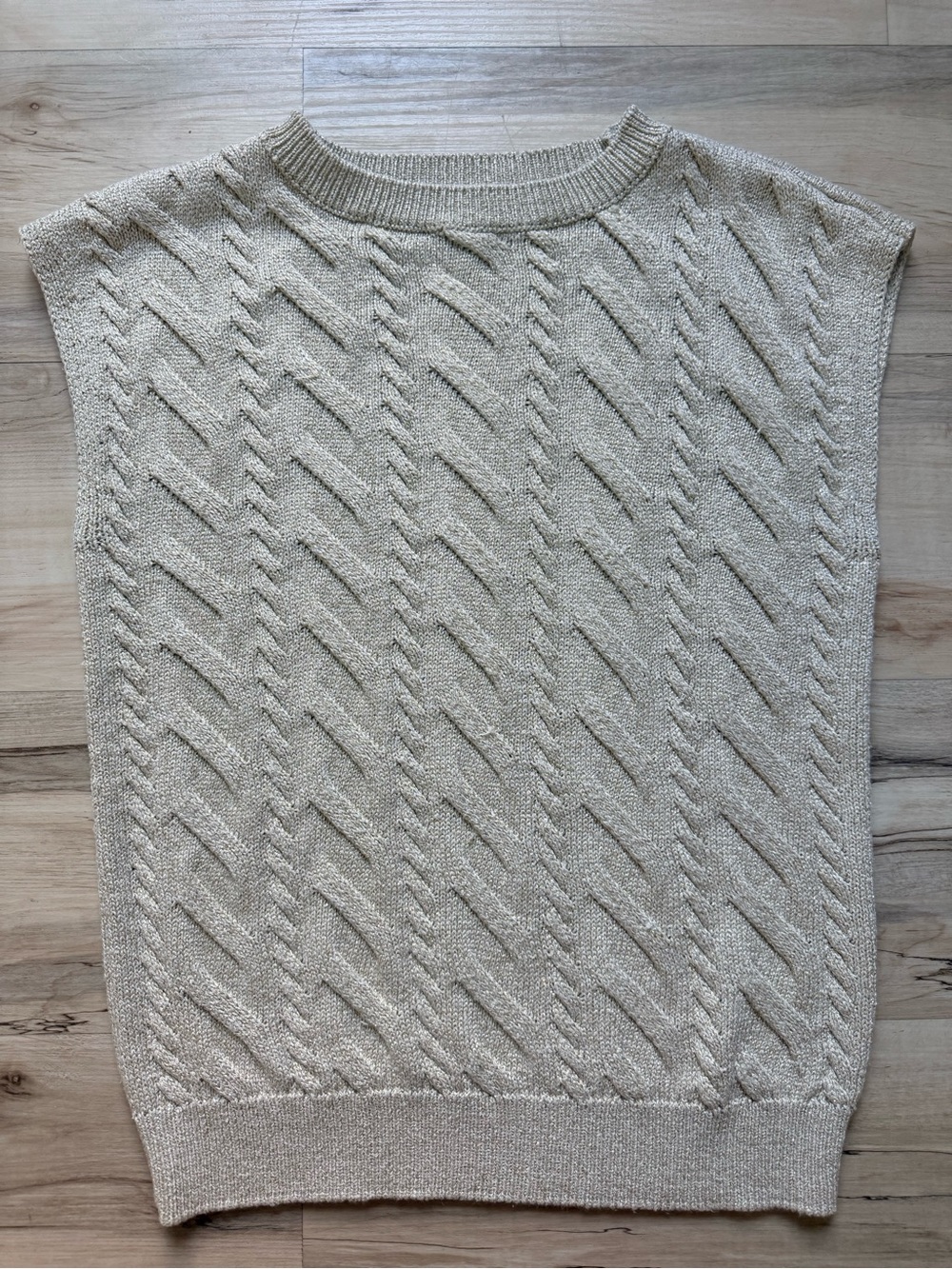 Calvin Klein Jeans Women's Off-the-Shoulder Sweater Vest in Beige